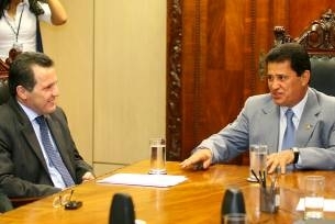 O governador Silval Barbosa durante reuni com o ministro dos Transportes, Alfredo Nascimento