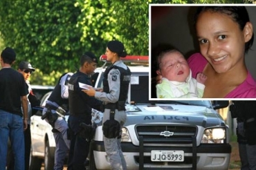 Isis, com o recm-nascido, em foto recente: Polcia procura bandido que degolou mulher 