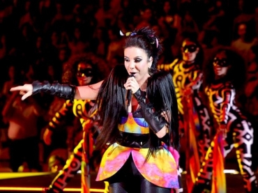 A cantora baiana Ivete Sangalo durante apresentao no Madison Square Garden em Nova York 