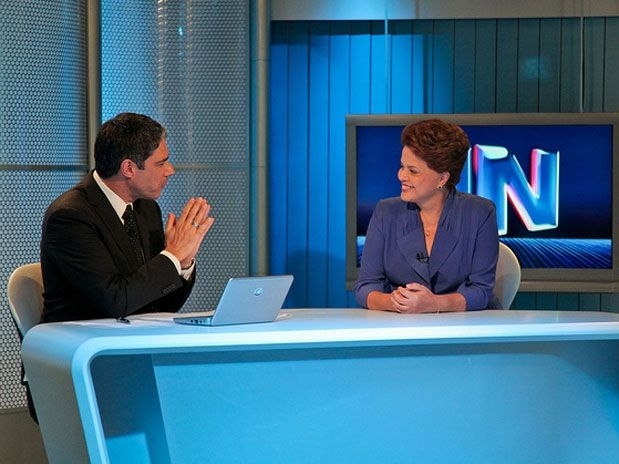 Dilma Rousseff  entrevistada ao vivo no Jornal Nacional