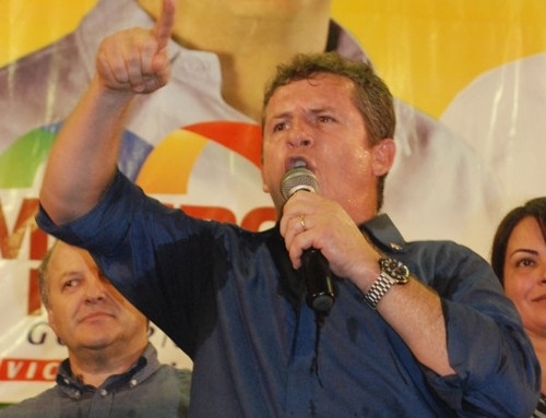 O candidato Mauro Mendes, que atacou Silval Barbosa