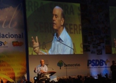 O ex-governador Serra discursa no lanamento oficial de sua candidatura  presidncia da Repblica
