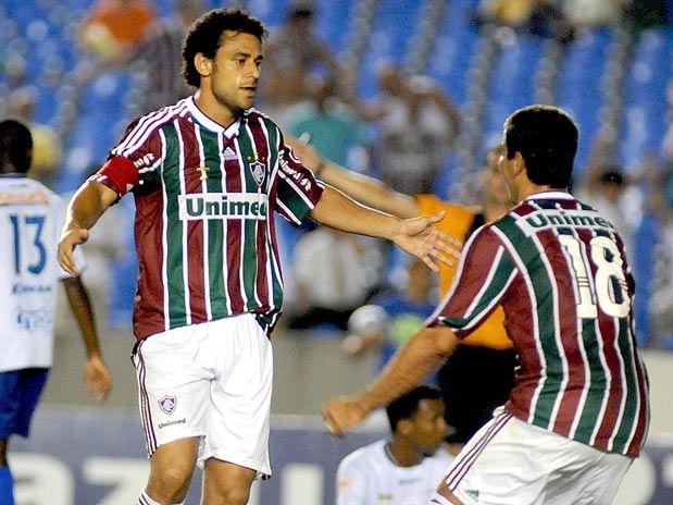 Fred comemora um dos dois gols que marcou frente ao Confiana-SE
