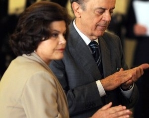Jos Serra (PSDB), governador de So Paulo, e Dilma Rousseff (PT), ministra da Casa Civil