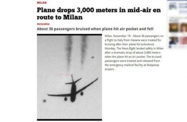 O avio conseguiu pousar com segurana em Milo, na Itlia, aps o acidente