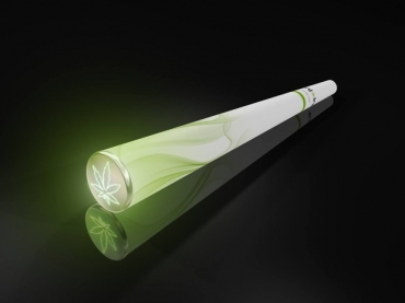 Ilustrao de cigarro eletrnico de maconha, comercializado pela empresa holandesa E-njoint