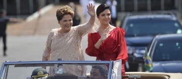 Paula Rousseff desfila com Dilma na cerimnia de posse do segundo mandato em 1 de janeiro