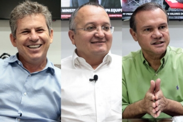 Os candidatos ao Governo Mauro Mendes, Pedro Taques e Wellington Fagundes: cenrios de segundo turno