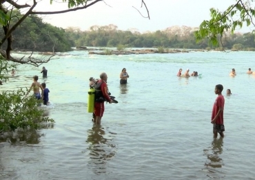 Dois afogamentos foram registrados no Rio Cuiab  Foto: Reproduo/TVCA