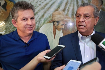 Os democratas: governador Mauro Mendes e senador Jayme Campos