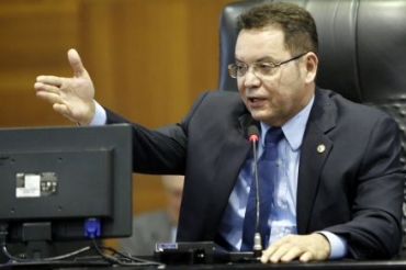 O presidente da AL Eduardo Botelho, que fez defesa da candidatura de Roberto Frana  Prefeitura de Cuiab