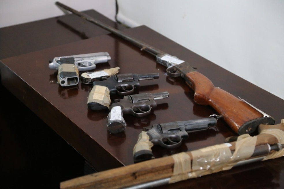 Armas anexadas a processos judiciais serão destruídas em MT — Foto: TJMT/Divulgação
