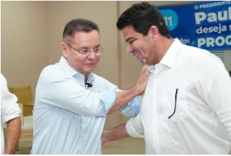 O pr-candidato a prefeito Eduardo Botelho e o ex-senador Cidinho Santos