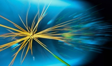 Representao grfica de coliso de prtons realizada no LHC