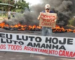 Ocupantes de terras do loteamento Nova Cana protestam: eles ganharam no grito
