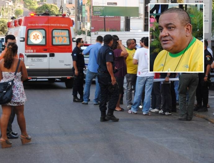 Tumulto no shopping: viatura do SAMU socorre baleado; o colunista Valdomiro em foto destaque