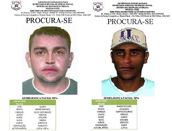 Polcia divulga retratos falados dos suspeitos de matarem Jos Claudio da Silva e Maria do Esprito Santo no PA