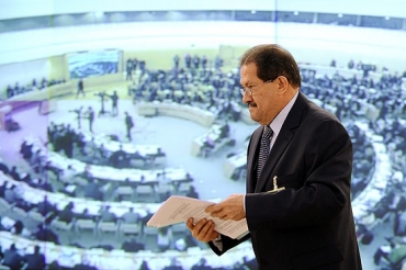 Vice-presidente colombiano, Angelino Garzn, aps discurso no Conselho de Direitos Humanos da ONU 