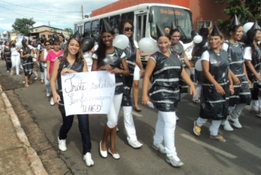 Acadmicos ganharam a Avenida JPF Mendes no trote solidrio Dengue, t fora