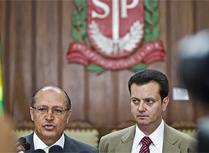 O governador do estado de So Paulo, Geraldo Alckmin, e o prefeito da capital paulista, Gilberto Kassab, durante reunio