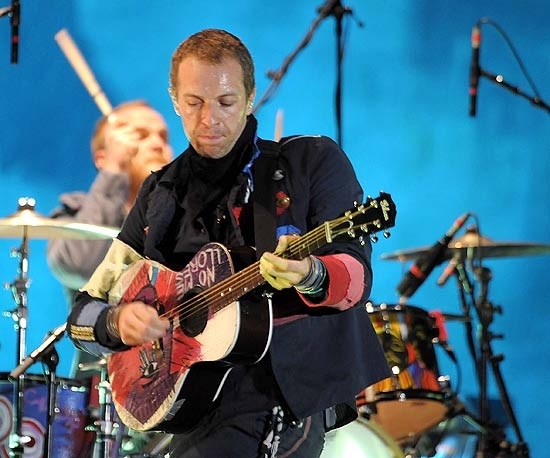 O vocalista Chris Martin, da banda Coldplay, durante show em So Paulo em maro deste ano