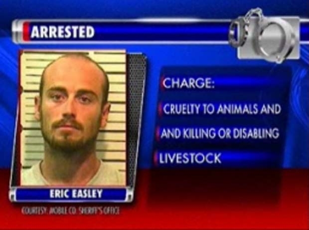 Eric Steven Easley foi acusado de crueldades contra os animais.