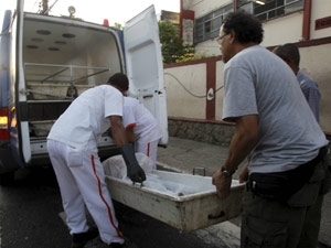 Corpo do idoso  recolhido pela equipe do Samu