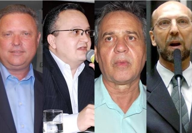 Os candidatos Maggi, Taques, Antero e Abicalil: corrida ao Senado