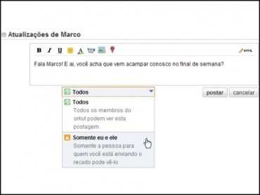 Scraps do Orkut estavam visveis no perfil do usurio