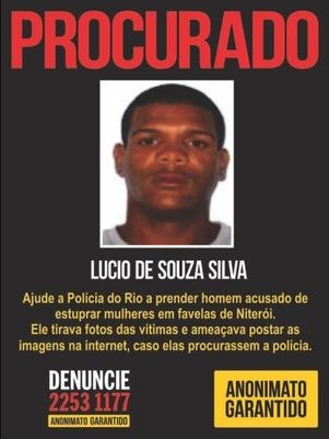 Polcia divulgou nesta sexta-feira o cartaz com a foto de Lcio de Souza Silva, que  acusado de sequestrar e estuprar m