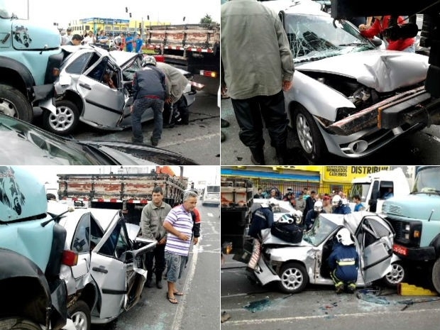 Apesar da gravidade do acidente, ocupantes do carro s sofreram arranhes