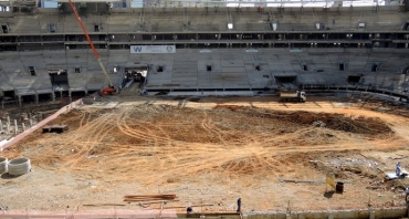 Terreno j foi preparado para receber o gramado na Arena Palmeiras