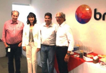 Cidinho Santos e Maria Becker com Ablio Diniz e Cludio Galeazzi, na reunio em So Paulo