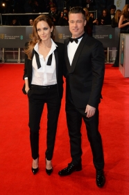 Angelina Jolie e Brad Pitt no BAFTA, em Londres