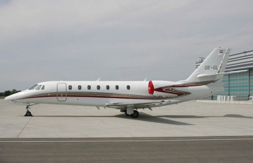 Jato executivo Citation Sovereign, do senador Blairo Maggi, no aeroporto Marechal Rondon, nesta 6