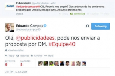 Dilma Bolada registrou negociao entre equipe de Campos e empresa de publicidade via Twitter