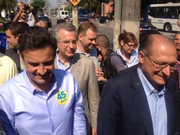 Acio participa de evento de campanha em So Paulo ao lado do governador do estado, Geraldo Alckmin