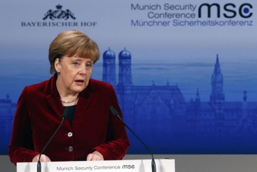 A chanceler alem, Angela Merkel, durante a Conferncia de Segurana de Munique neste sbado (7)