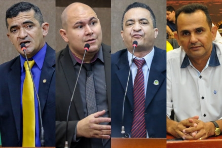 Os vereadores Elizeu, Brunini, Marcrean e Joelson, que so acusados de cometer fraude eleitoral