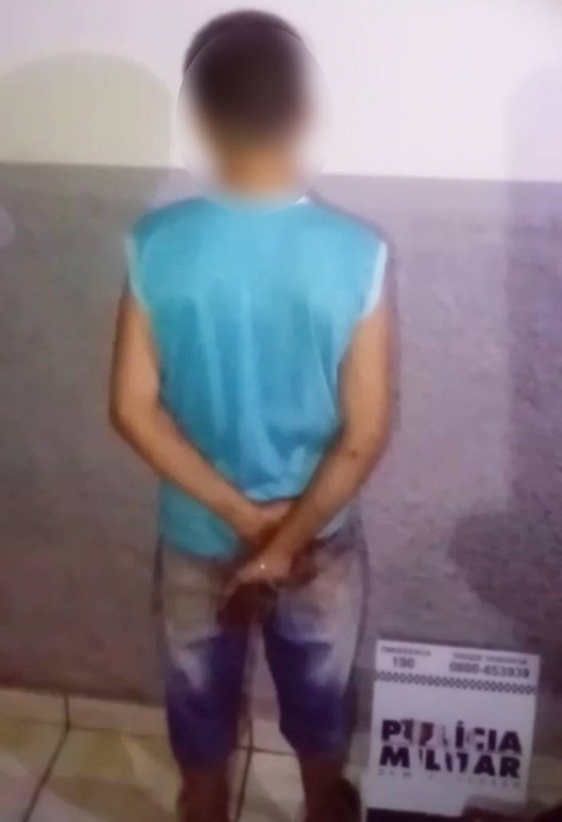 Menino de 10 anos foi apreendido suspeito de furtar fios de cobre em Barra do Garas  Foto: Polcia Militar de Barra do Garas/Assessoria