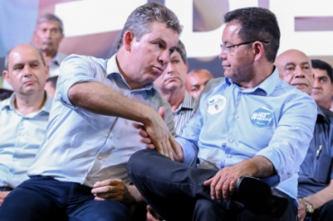 O governador Mauro Mendes e o presidente da AL Eduardo Botelho: pedido para remanejamento