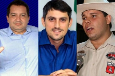Os prefeitos eleitos de Acorizal, Matup e Torixoru: Diego Taques, Bruno Mena e Thiago Timo