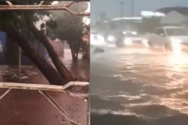 A chuva que caiu no dia 24 de janeiro em Cuiab e Vrzea Grande