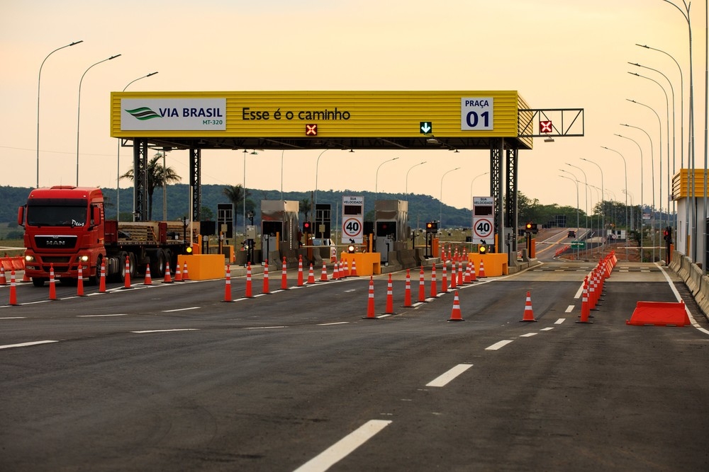 Praa de pedgio da Via Brasil na MT-320  Foto: Marcos Vergueiro Secom-MT