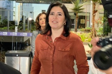 A senadora Simone Tebet, candidata  presidncia da Repblica