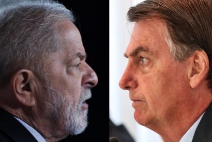 Os candidatos Lula e Bolsonaro, que polarizam disputa  Presidncia