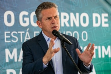 O governador Mauro Mendes, candidato  reeleio