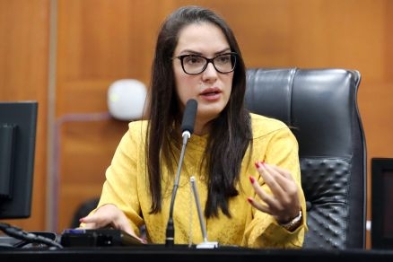 A deputada estadual, candidata  reeleio, Janaina Riva