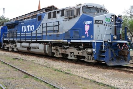 Vago de um trem da Rumo S.A., que est investindo em ferrovias em Mato Grosso