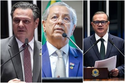 Os senadores Carlos Fvaro, Jayme Campos e Wellington Fagundes